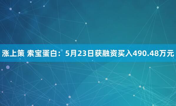 涨上策 索宝蛋白：5月23日获融资买入490.48万元